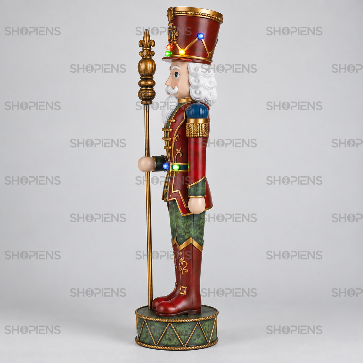 Soldățel decorativ roșu și verde cu 6 LED-uri, 79 cm