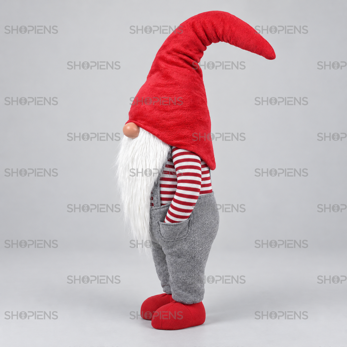 Gnom cu pantaloni gri cu bretele, 115 cm