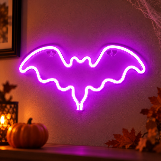 Liliac Neon LED Mov Cu Alimentare USB, 35 Cm - Shopiens
