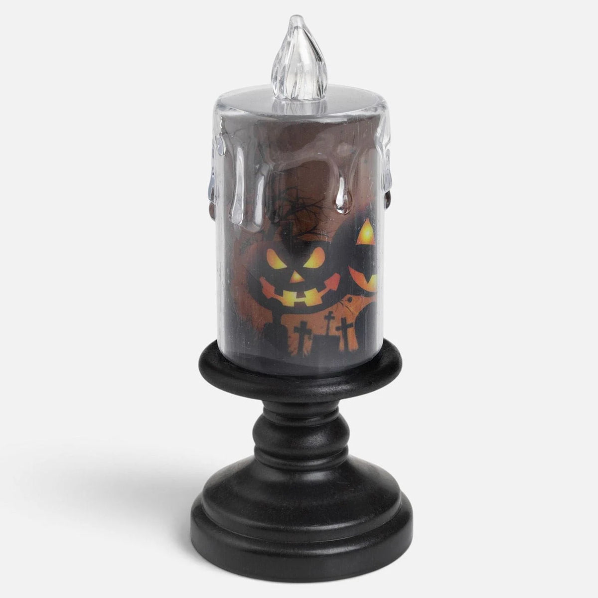 Lumanare Luminoasa De Halloween Cu Suport Negru, 13 Cm