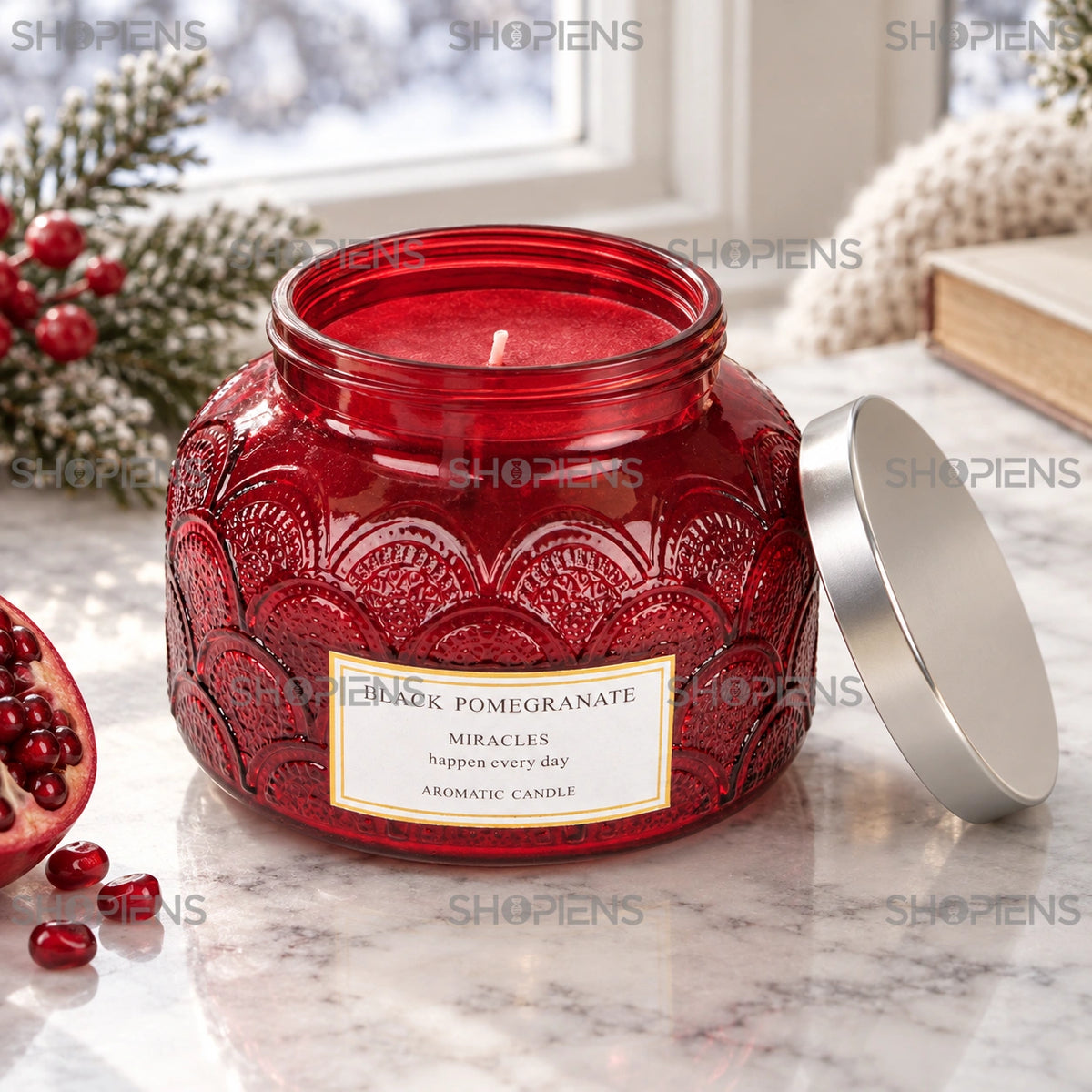 Lumânare miracles deschisă, cu capac metalic alături | Shopiens®