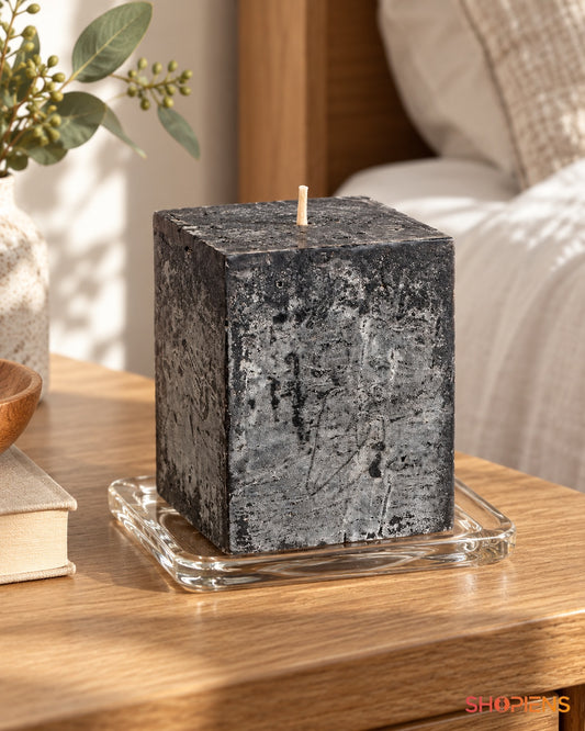 Lumânare Neagră cu Parfum de Zmeură, 10 cm