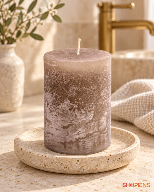 Lumânare Parfumată Taupe cu Aspect Rustic