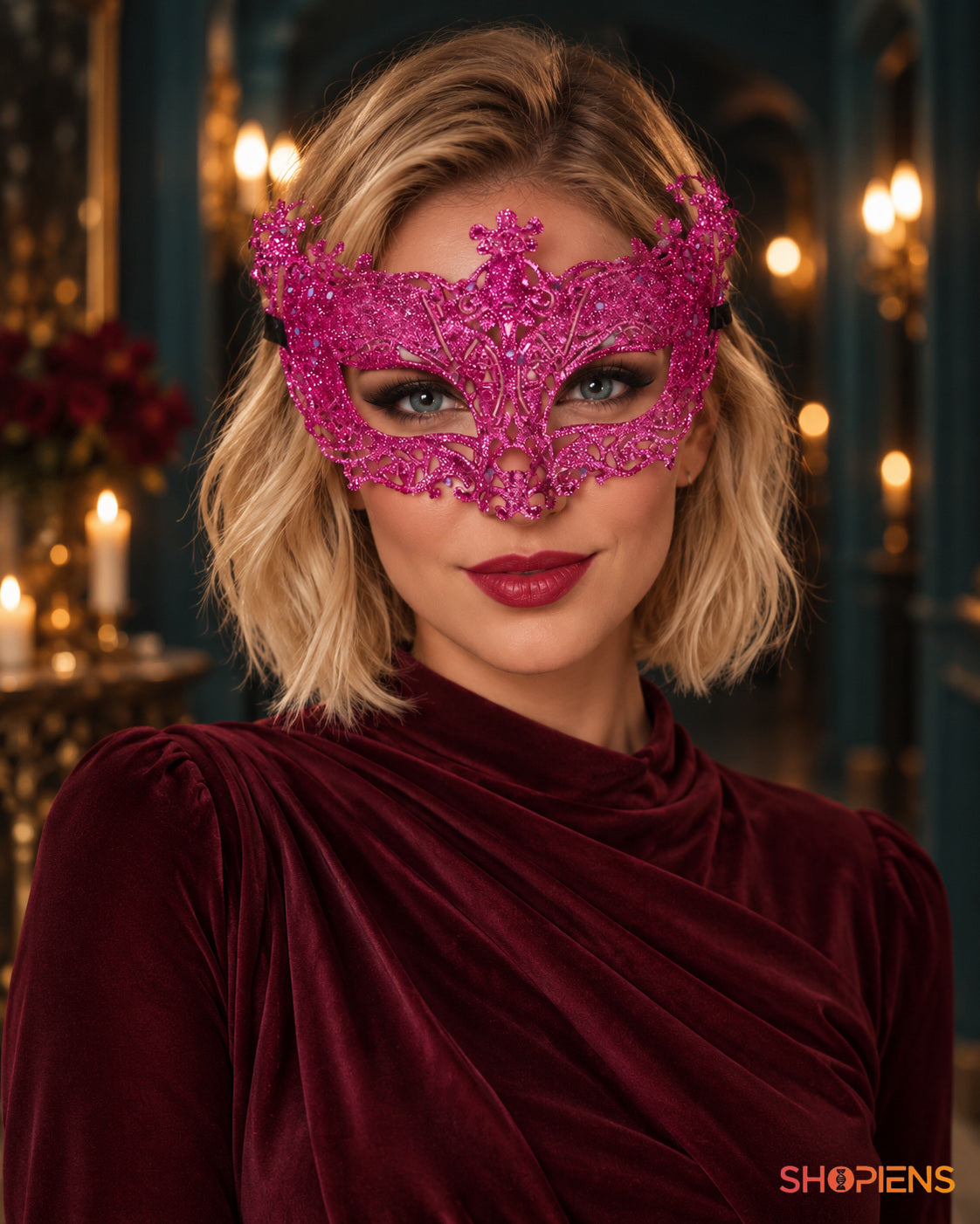 Mască Fucsia De Carnaval