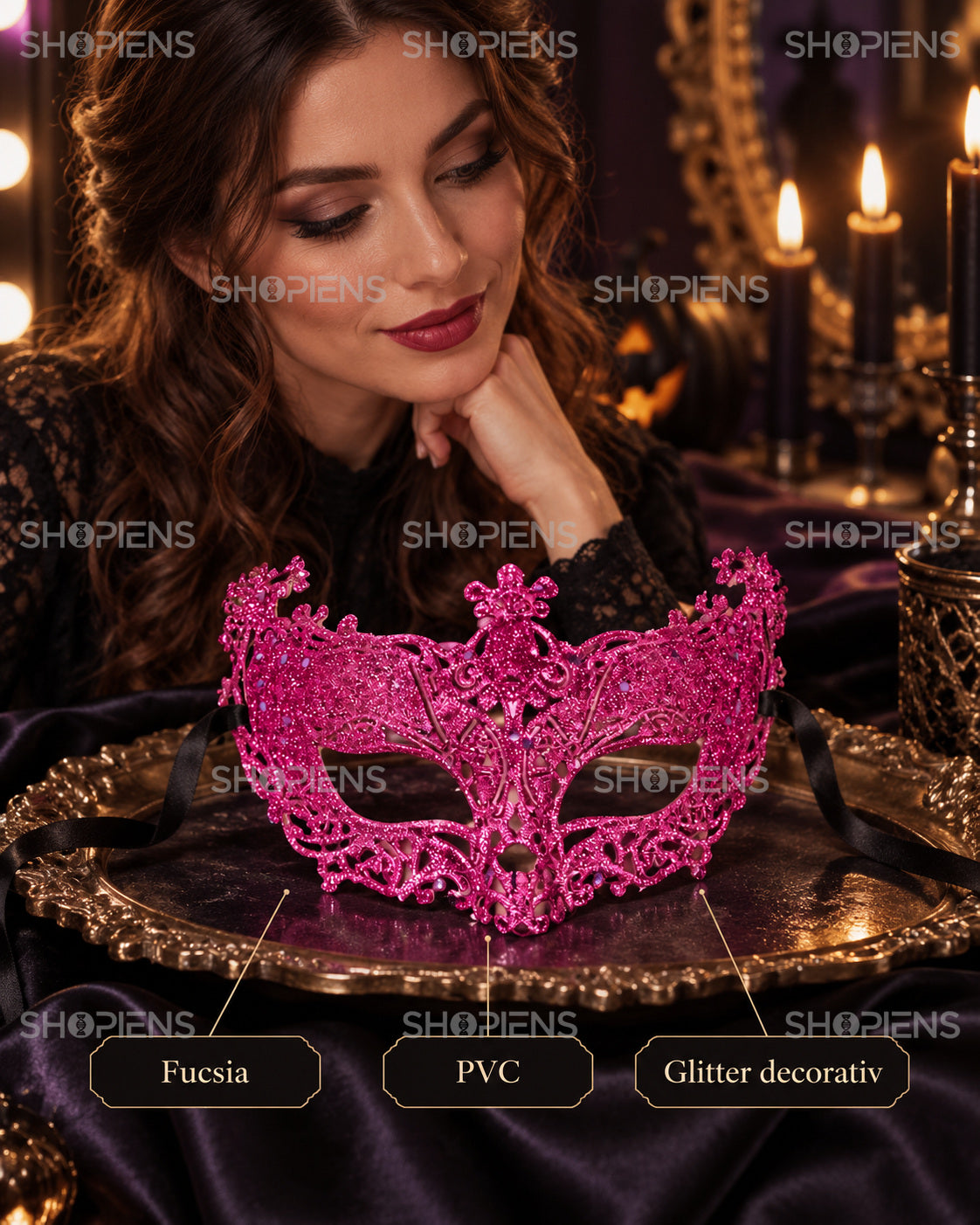 Mască Fucsia De Carnaval