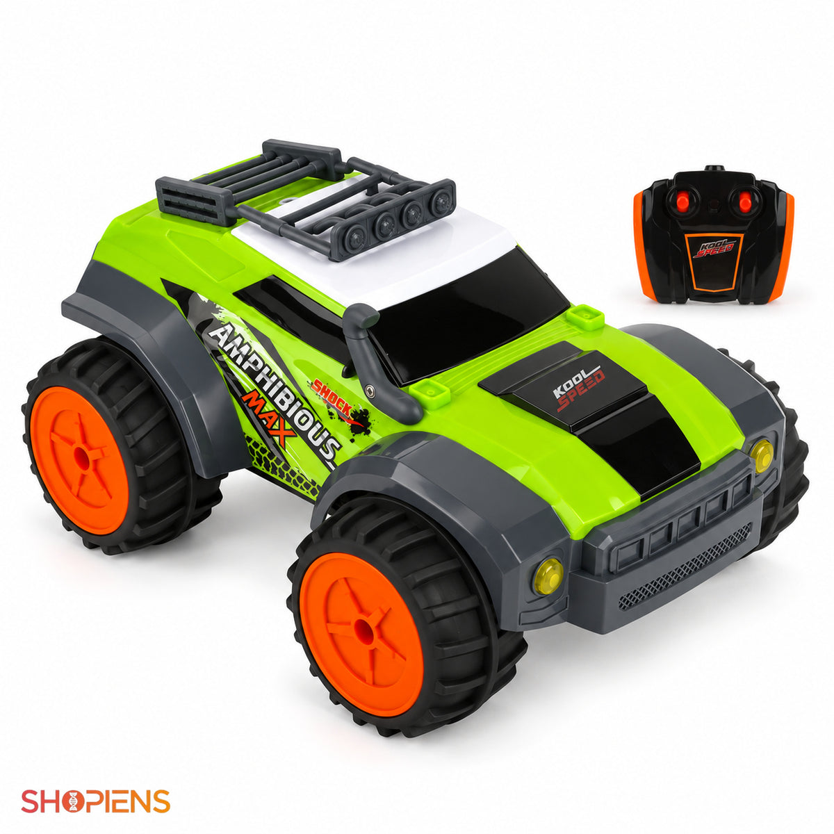 Mașină amfibie verde 4×4 cu telecomandă | Shopiens
