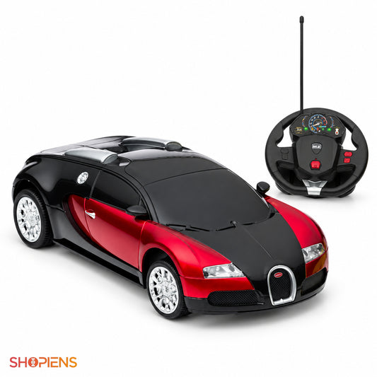 Mașină Bugatti Veyron roșie cu telecomandă tip volan, 1:24 | Shopiens