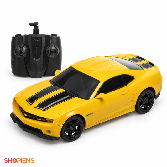 Mașină Chevrolet Camaro galbenă cu telecomandă și lumini, 1:24 | Shopiens