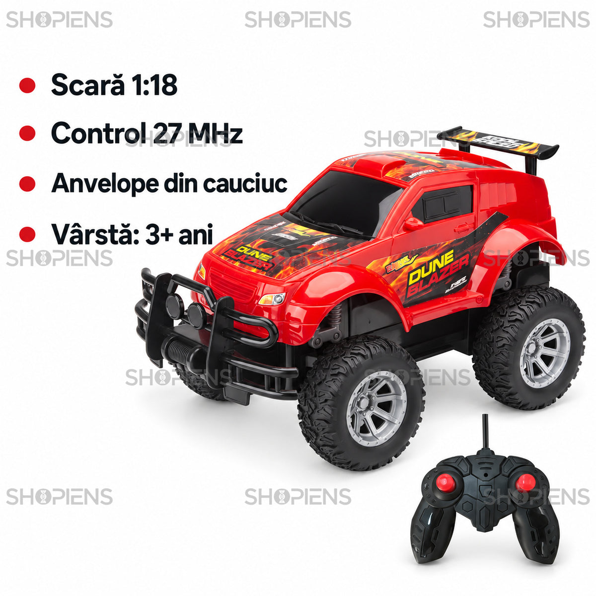 Mașină Dune Blazer roșie cu telecomandă, 1:18 | Shopiens