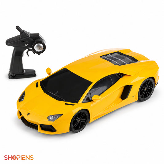 Mașină Lamborghini Aventador galbenă cu telecomandă, 1:12 | Shopiens