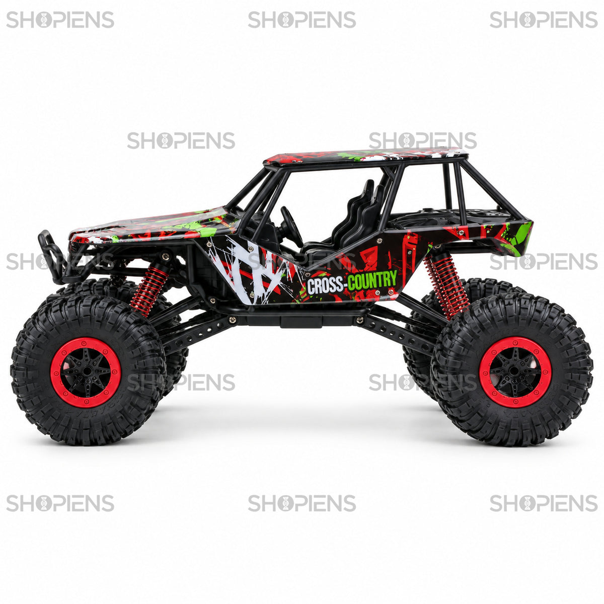 Mașină Rock Crawler neagră și roșie cu telecomandă, 1:10 | Shopiens