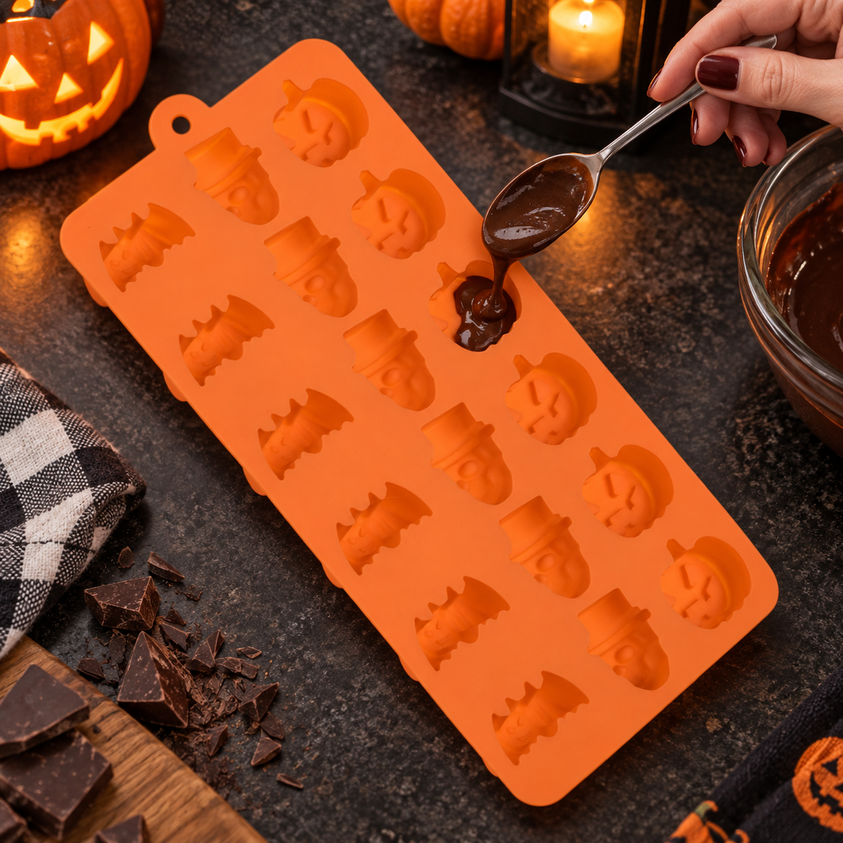 Matrita Halloween Din Silicon Cu 18 Compartimente - in folosinta 1 - Shopiens