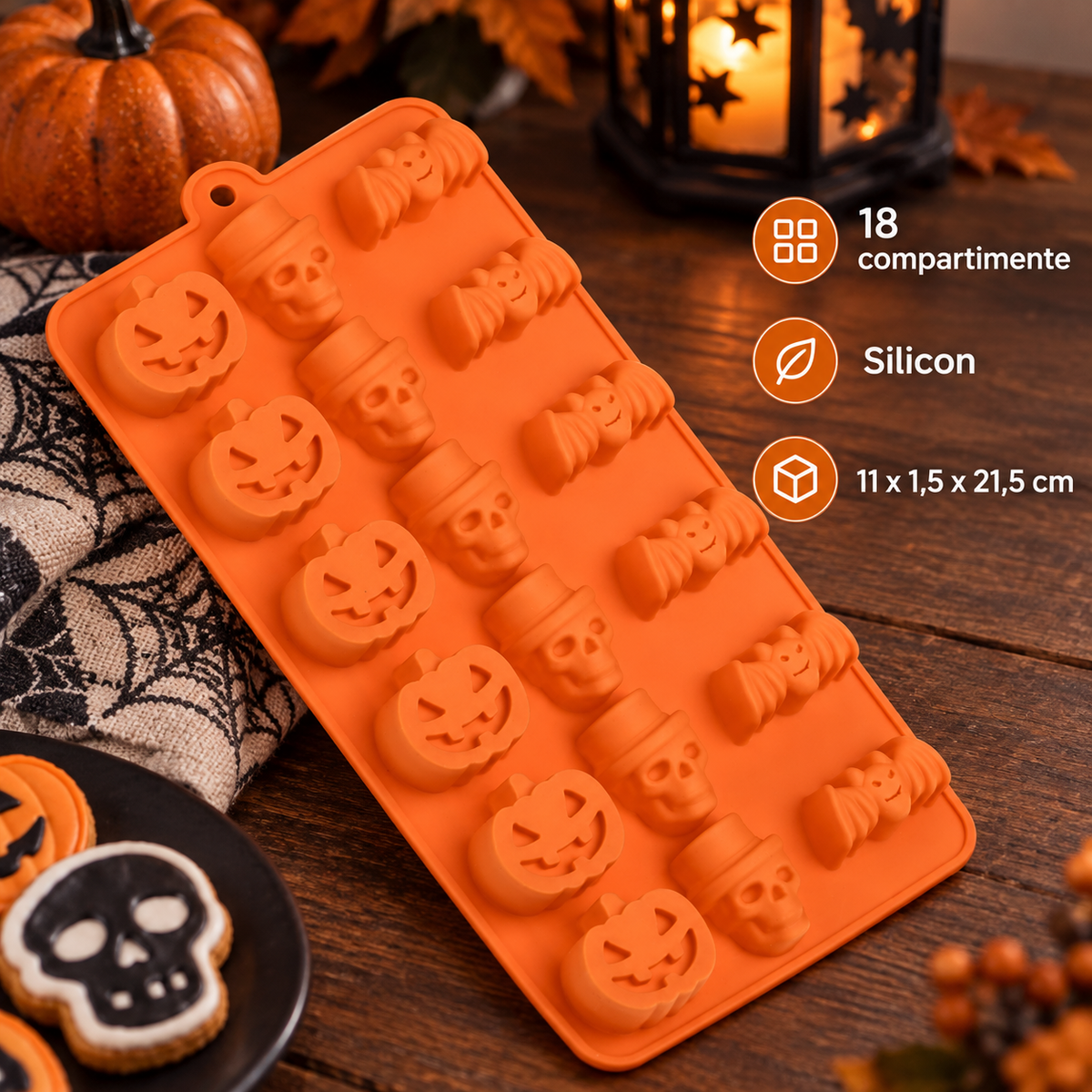 Matrita Halloween Din Silicon Cu 18 Compartimente - specificatii - Shopiens