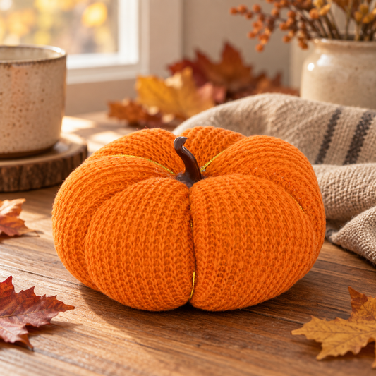 Mini Dovleac Tricotat Pentru Decor De Toamna, 11 Cm - lifestyle principala - Shopiens