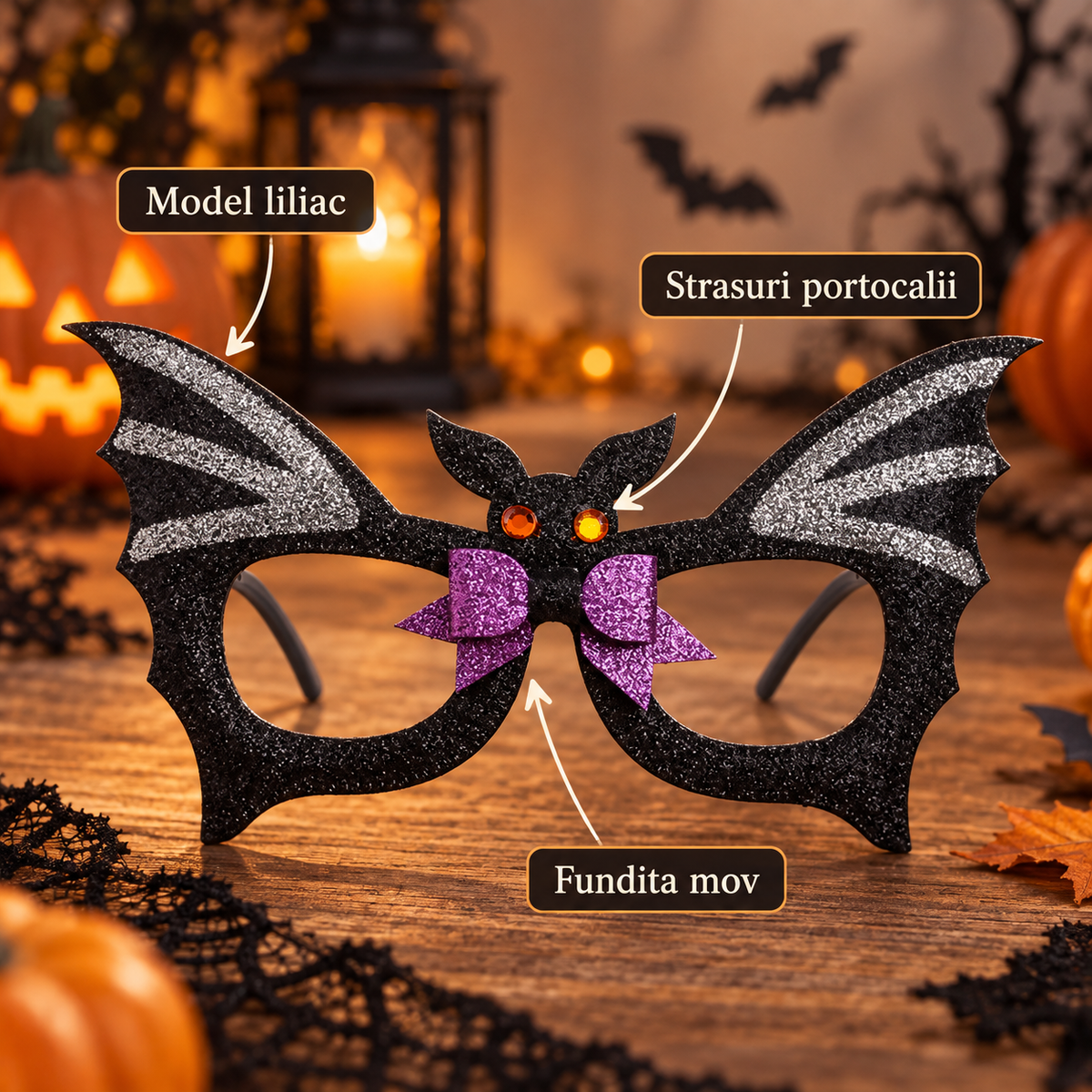 Ochelari Liliac Cu Fundita Mov Si Ochisori Portocalii - specificatii - Shopiens