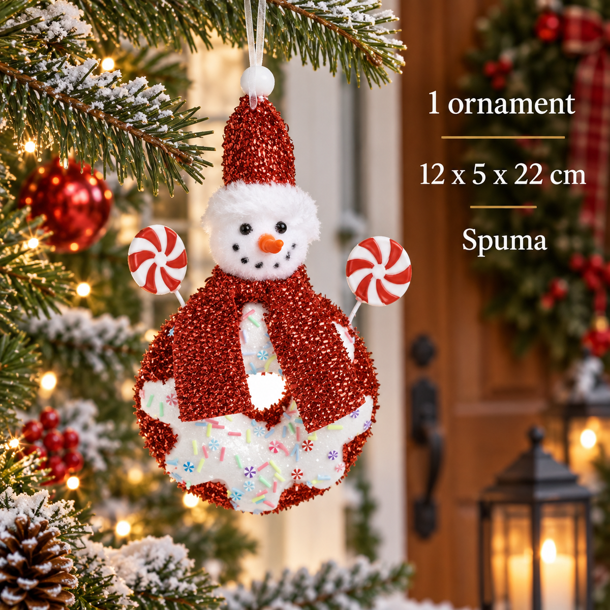 Om De Zapada Donut, Ornament De Craciun, 22 Cm - specificatii - Shopiens