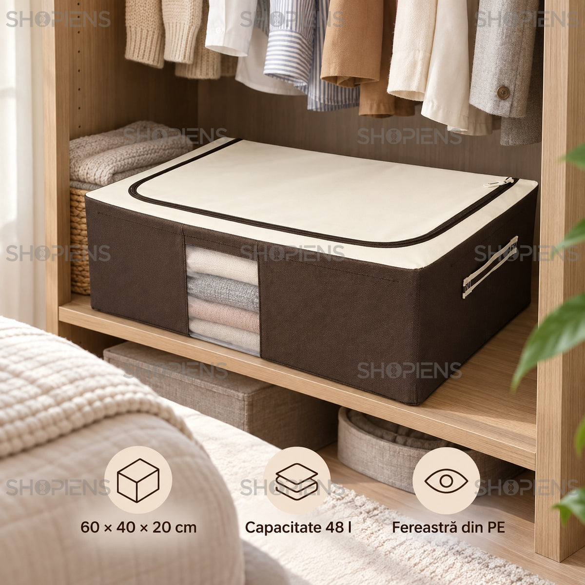 Organizator jos pentru lenjerii, 48 l