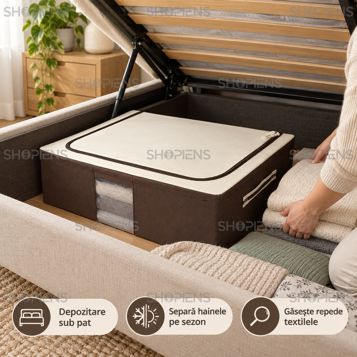 Organizator jos pentru lenjerii, 48 l