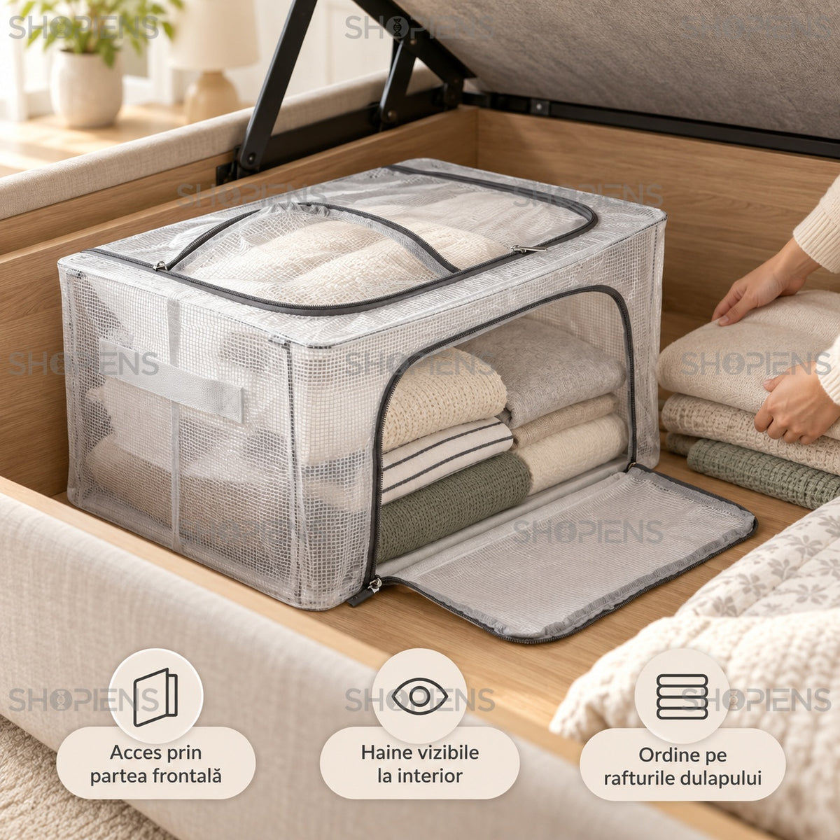Organizator transparent cu cadru, 40 cm