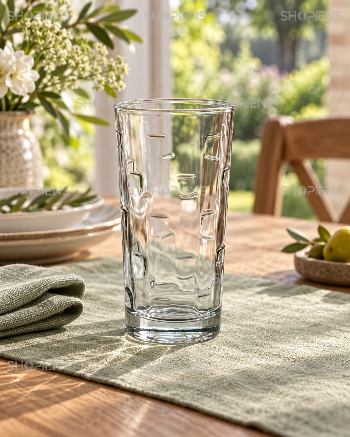 6 pahare cu relief geometric, 250 ml