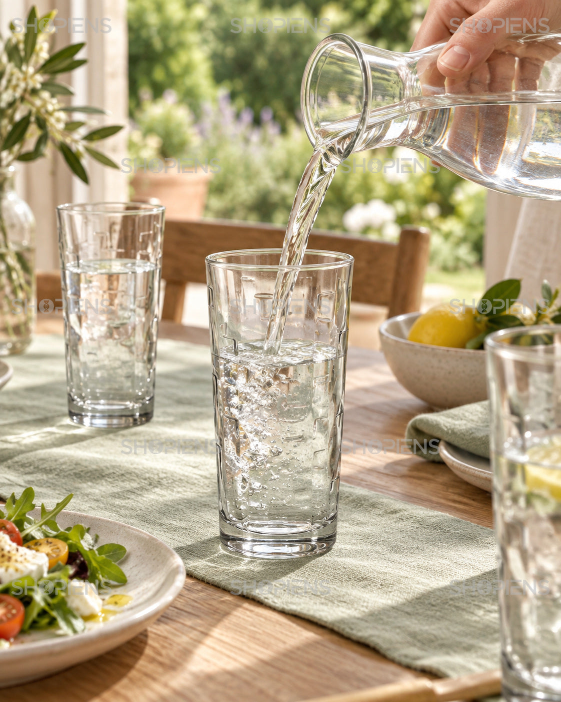 6 pahare cu relief geometric, 250 ml