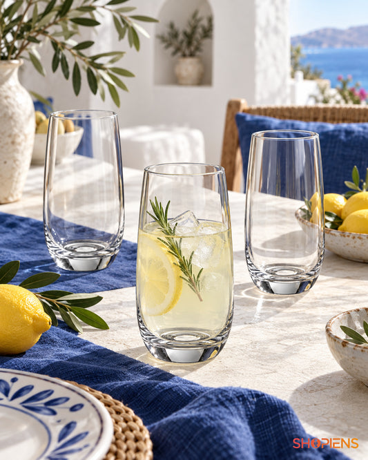 3 pahare înalte cu linii simple, 490 ml