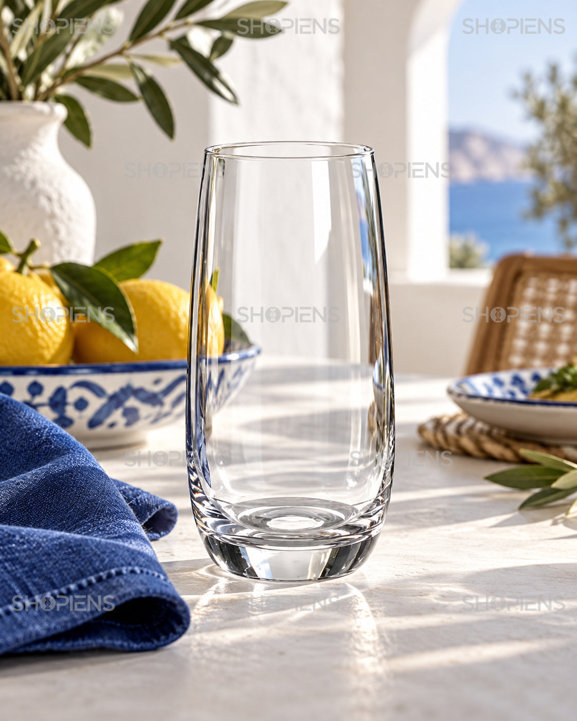 3 pahare înalte cu linii simple, 490 ml