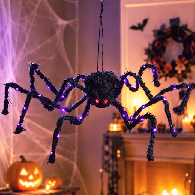 Paianjen Negru Cu LED-uri Mov Si Picioare Ajustabile, 62 X 45 Cm - Shopiens