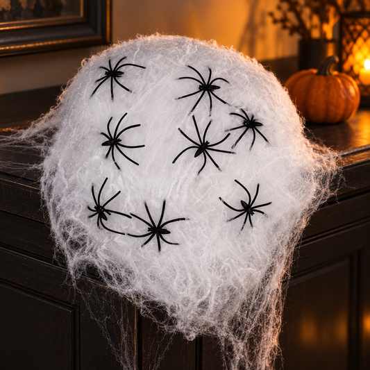 Panza Alba Cu Paianjeni, Decor Halloween Extensibil 80 G - Shopiens