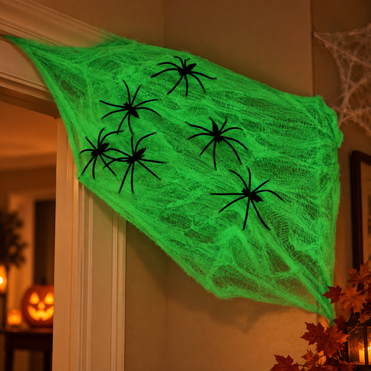 Panza Fosforescenta Cu Paianjeni Negri, Halloween 70 G - Shopiens