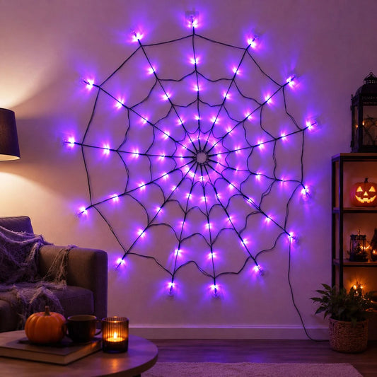 Panza Luminoasa De Halloween Cu 70 De Becuri Mov, 120 Cm - Shopiens