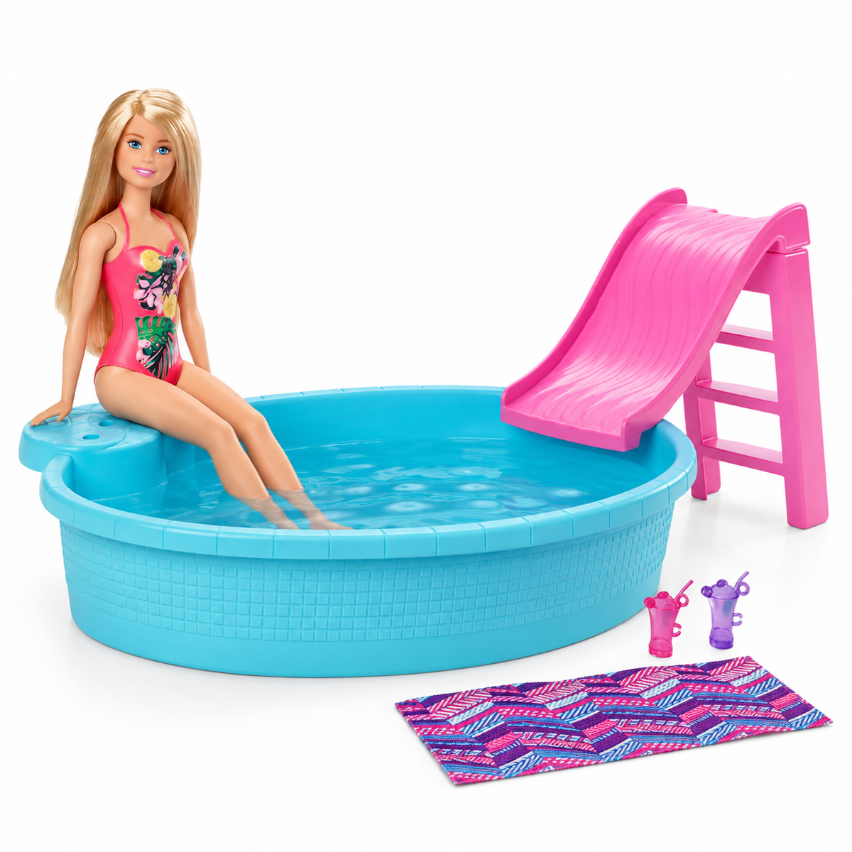 Păpușă Barbie cu piscină și tobogan | Shopiens