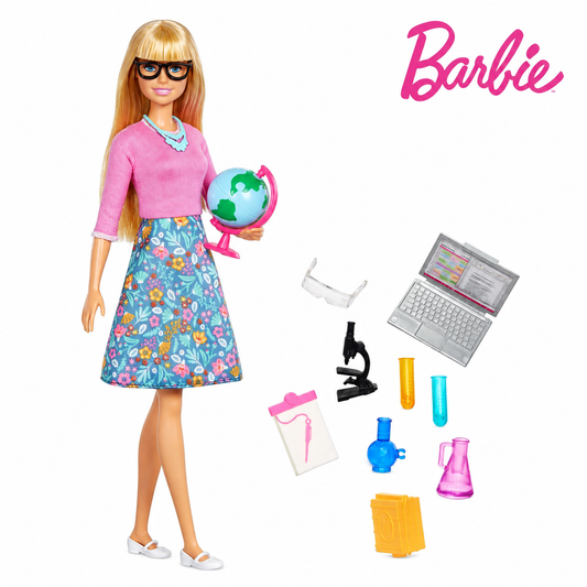 Păpușă Barbie învățătoare cu 10 accesorii | Shopiens