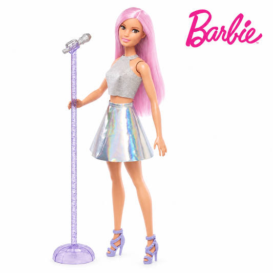Păpușă Barbie Pop Star cu microfon și stativ | Shopiens