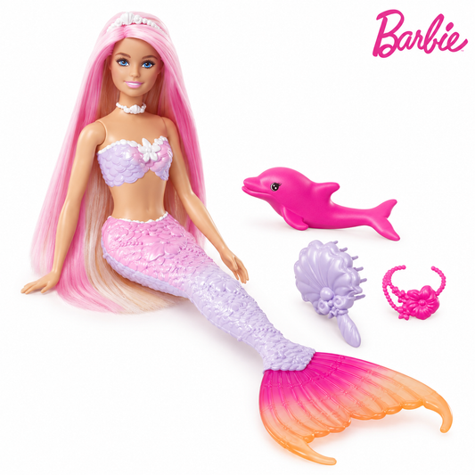 Păpușă Barbie sirenă cu transformare de culoare | Shopiens