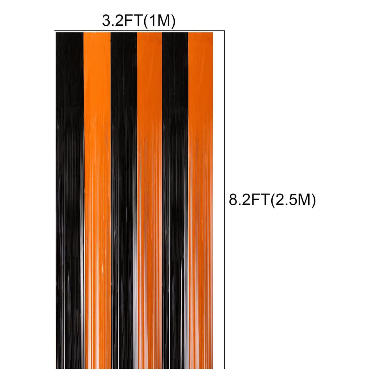 Perdea Cu Franjuri Negri Si Portocalii, 100 X 200 Cm - Shopiens