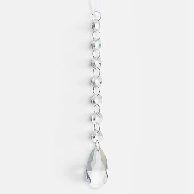 Picătură din sticlă transparentă cu fațete, 20 cm, vedere produs | Shopiens®