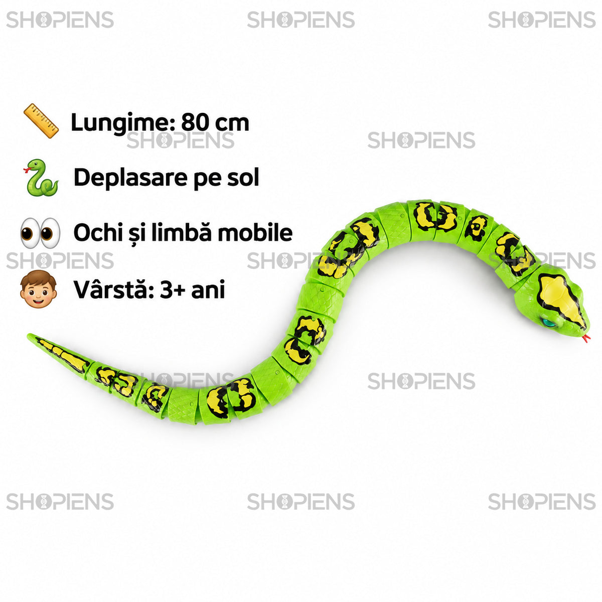 Piton regal de jucărie cu mișcare, 80 cm | Shopiens