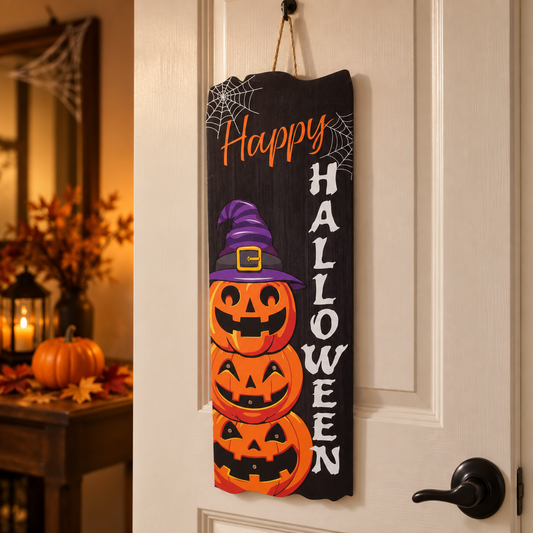 Placuta Happy Halloween Cu Dovleci Si LED, 30 Cm - Shopiens