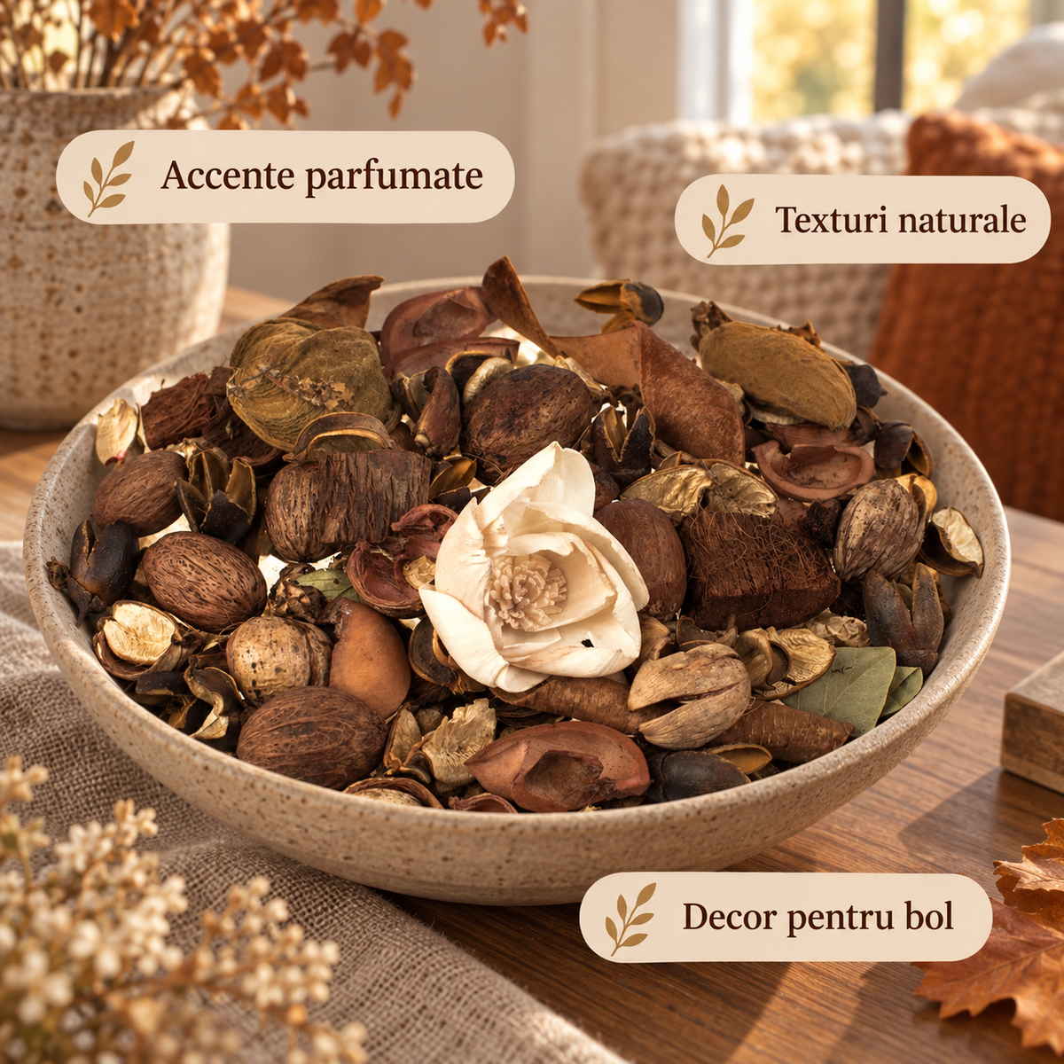 Potpourri Cu Mosc Alb Si Flori In Tonuri Naturale, 90 G - avantaje - Shopiens