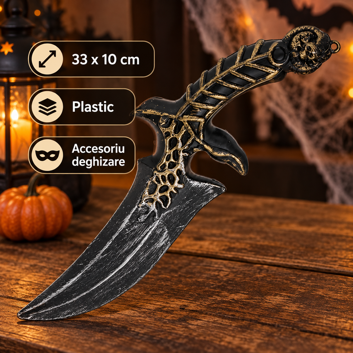 Pumnal Fantasy Din Plastic Pentru Deghizare, 33 Cm - specificatii - Shopiens