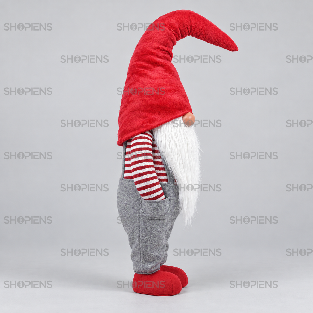 Gnom cu pantaloni gri cu bretele, 115 cm