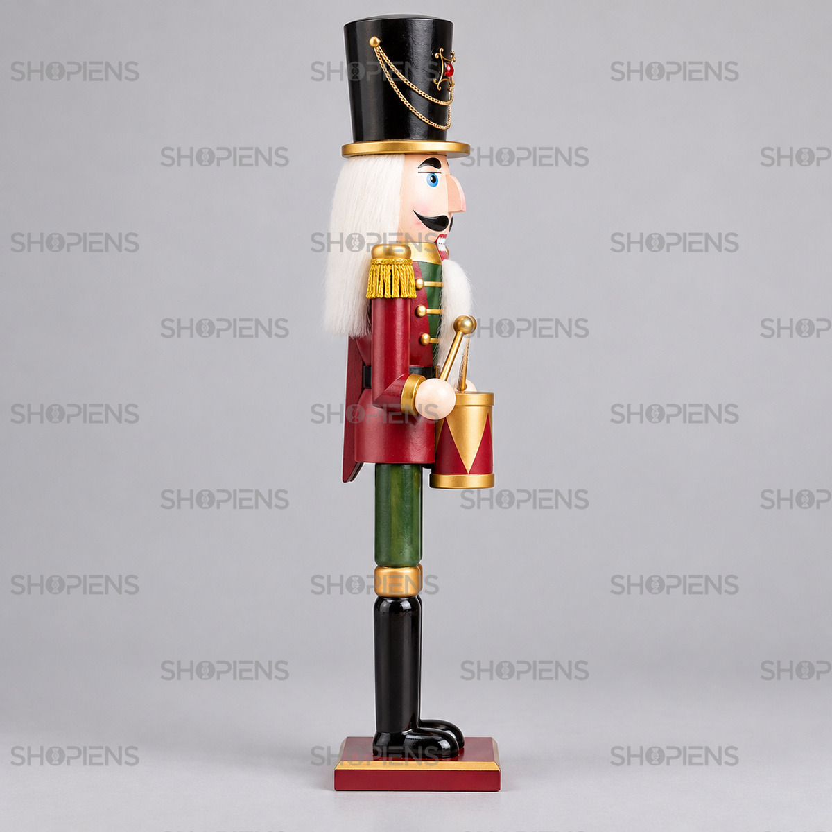 Soldățel toboșar verde și roșu, 80 cm