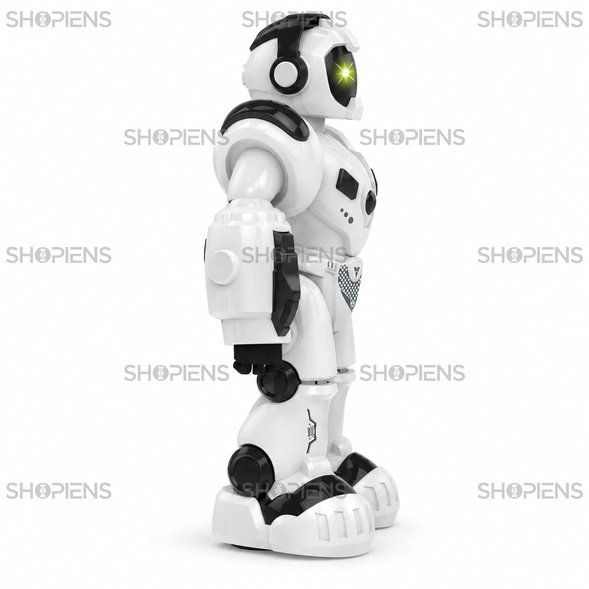 Robot alb și negru cu mișcare, muzică și lumini | Shopiens
