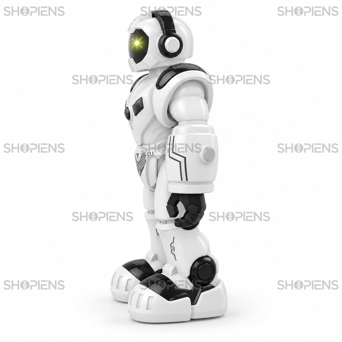 Robot alb și negru cu mișcare, muzică și lumini | Shopiens