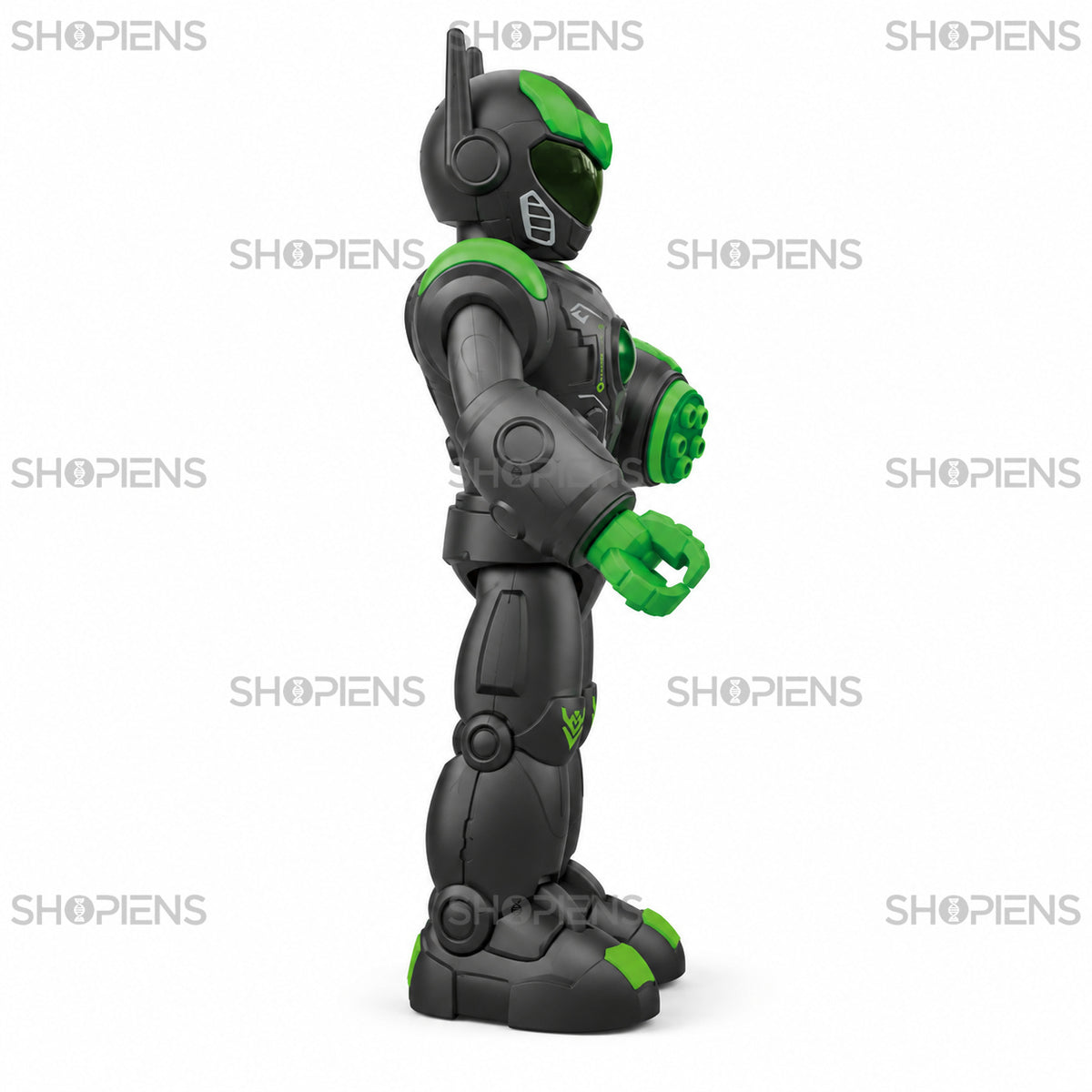 Robot negru și verde cu mișcare, sunete și lumini | Shopiens