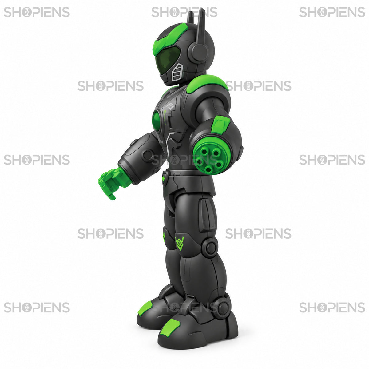 Robot negru și verde cu mișcare, sunete și lumini | Shopiens