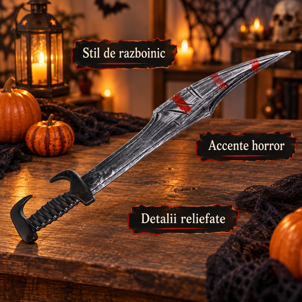 Sabie De Razboinic Cu Efect Horror, 70 Cm - avantaje - Shopiens