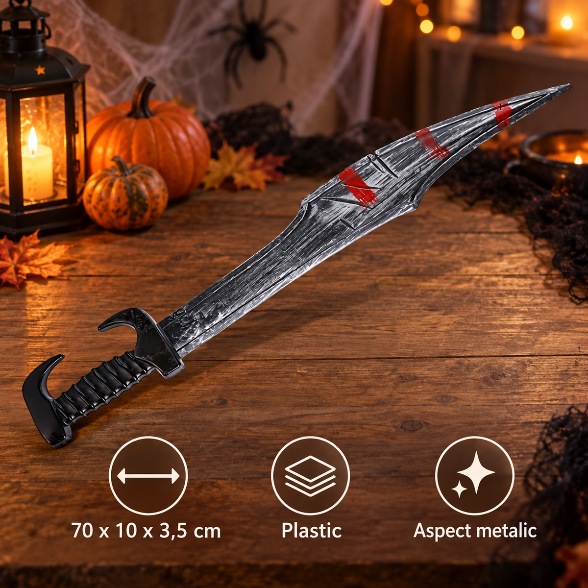 Sabie De Razboinic Cu Efect Horror, 70 Cm - specificatii - Shopiens