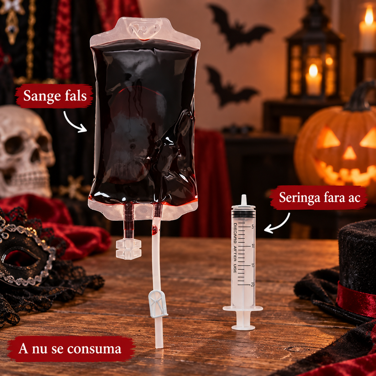 Sange Fals Cu Seringa Fara Ac Pentru Halloween - specificatii - Shopiens